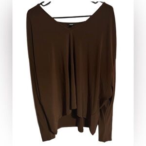 Express Plus Size Womens long sleeve Brown soft Top size 1X pre-owned